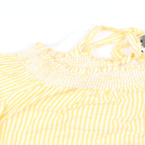 Primark Womens Yellow Striped  Basic Blouse Size 12