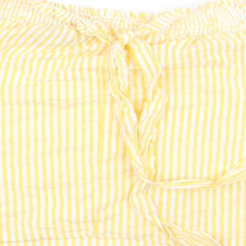 Primark Womens Yellow Striped  Basic Blouse Size 12