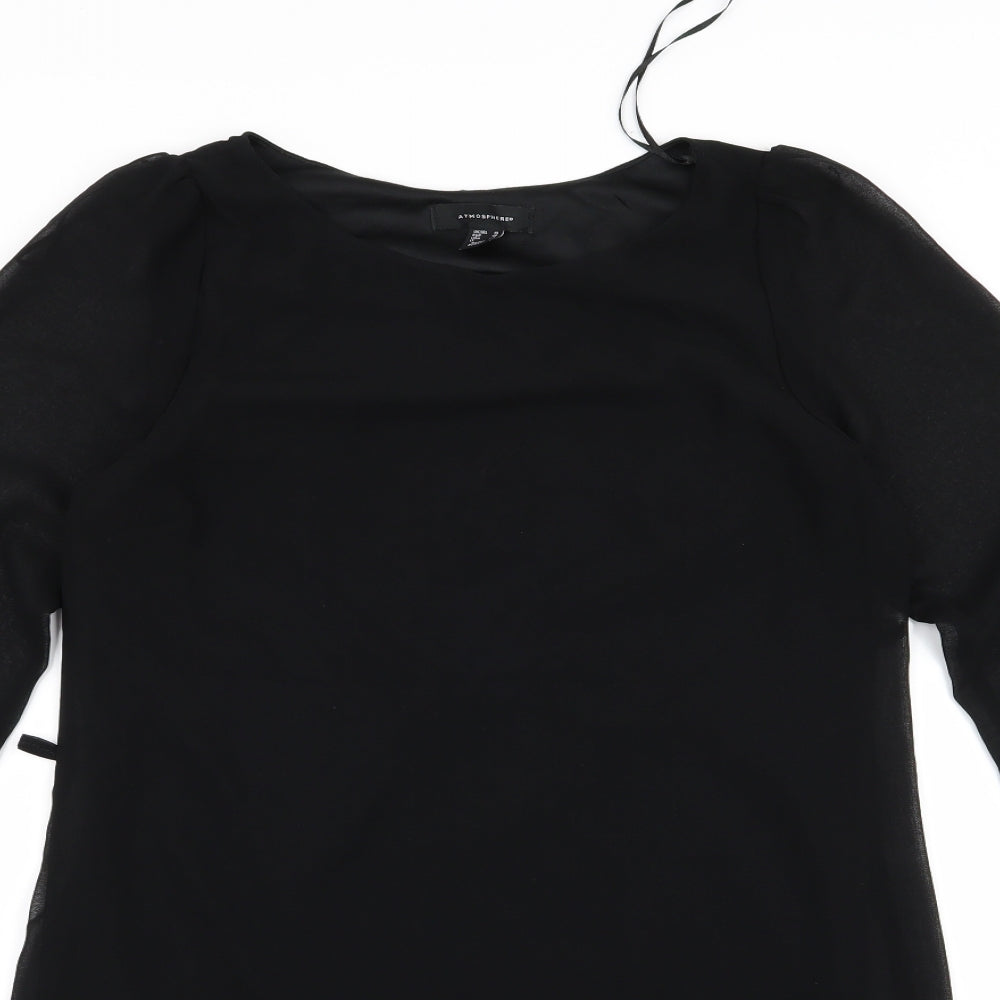 Atmosphere Womens Black  Rayon Shirt Dress  Size 10