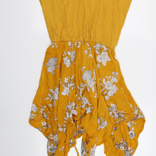 Select Womens Orange Floral  Fit & Flare  Size 10