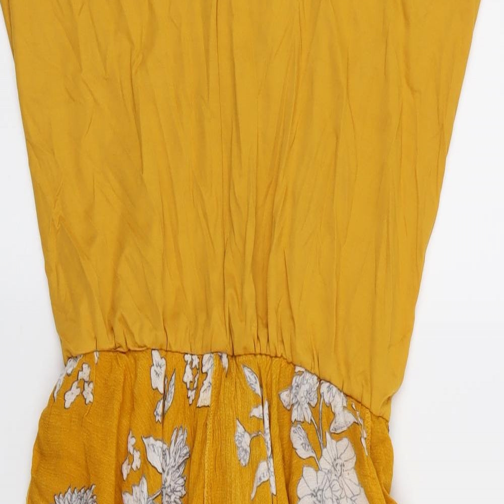 Select Womens Orange Floral  Fit & Flare  Size 10