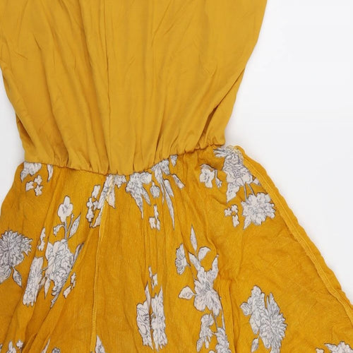 Select Womens Orange Floral  Fit & Flare  Size 10