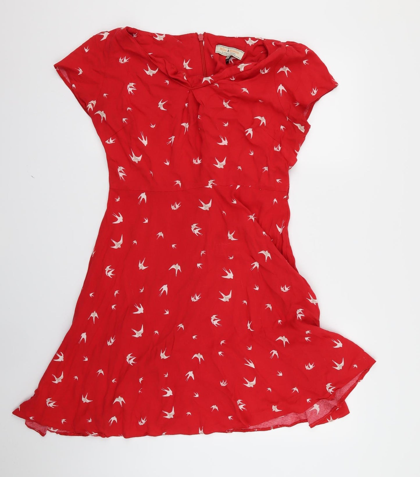 Preworn Womens Red Animal Print  A-Line  Size 16