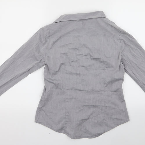 H&M Womens Grey   Basic Button-Up Size 10