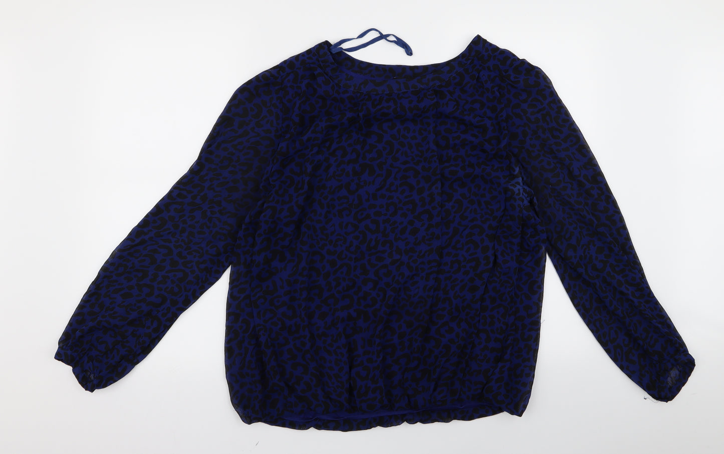 Papaya Womens Blue Animal Print  Basic Blouse Size 20