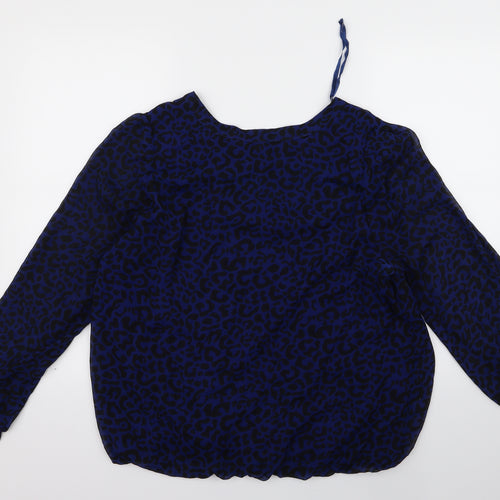 Papaya Womens Blue Animal Print  Basic Blouse Size 20