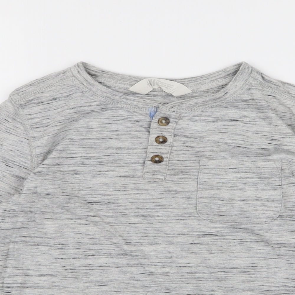 H&M Boys Grey Striped  Basic T-Shirt Size 4 Years
