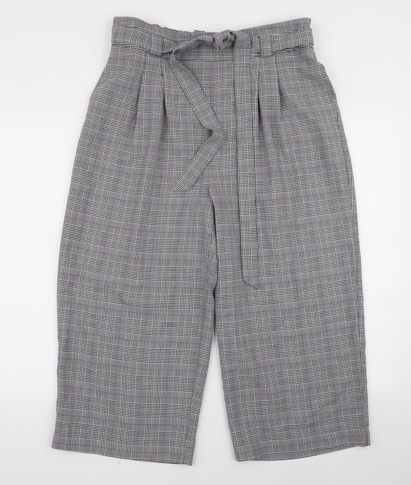 George Womens Grey Striped Rayon Trousers  Size 14 L20 in