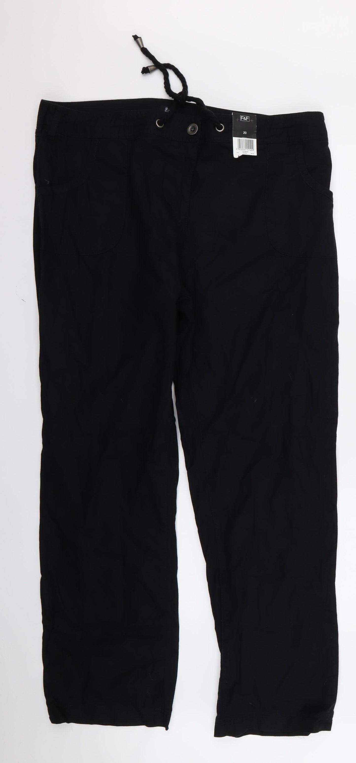 F&F Mens Black   Trousers  Size 20 L28 in