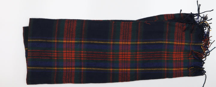Preworn Unisex Blue Plaid   Scarf