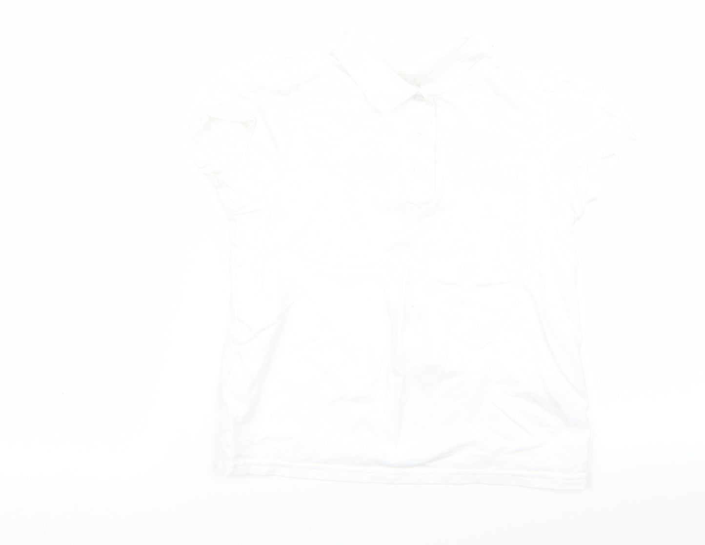 Preworn Girls White   Basic Polo Size 7 Years