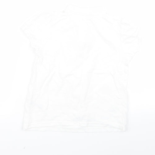 Preworn Girls White   Basic Polo Size 7 Years
