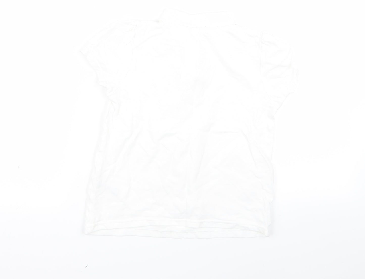 Preworn Girls White   Basic Polo Size 7 Years