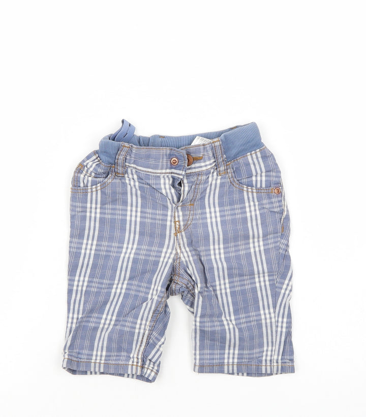 H&M Boys Blue Check  Cropped Trousers Size 12-18 Months  - Shorts