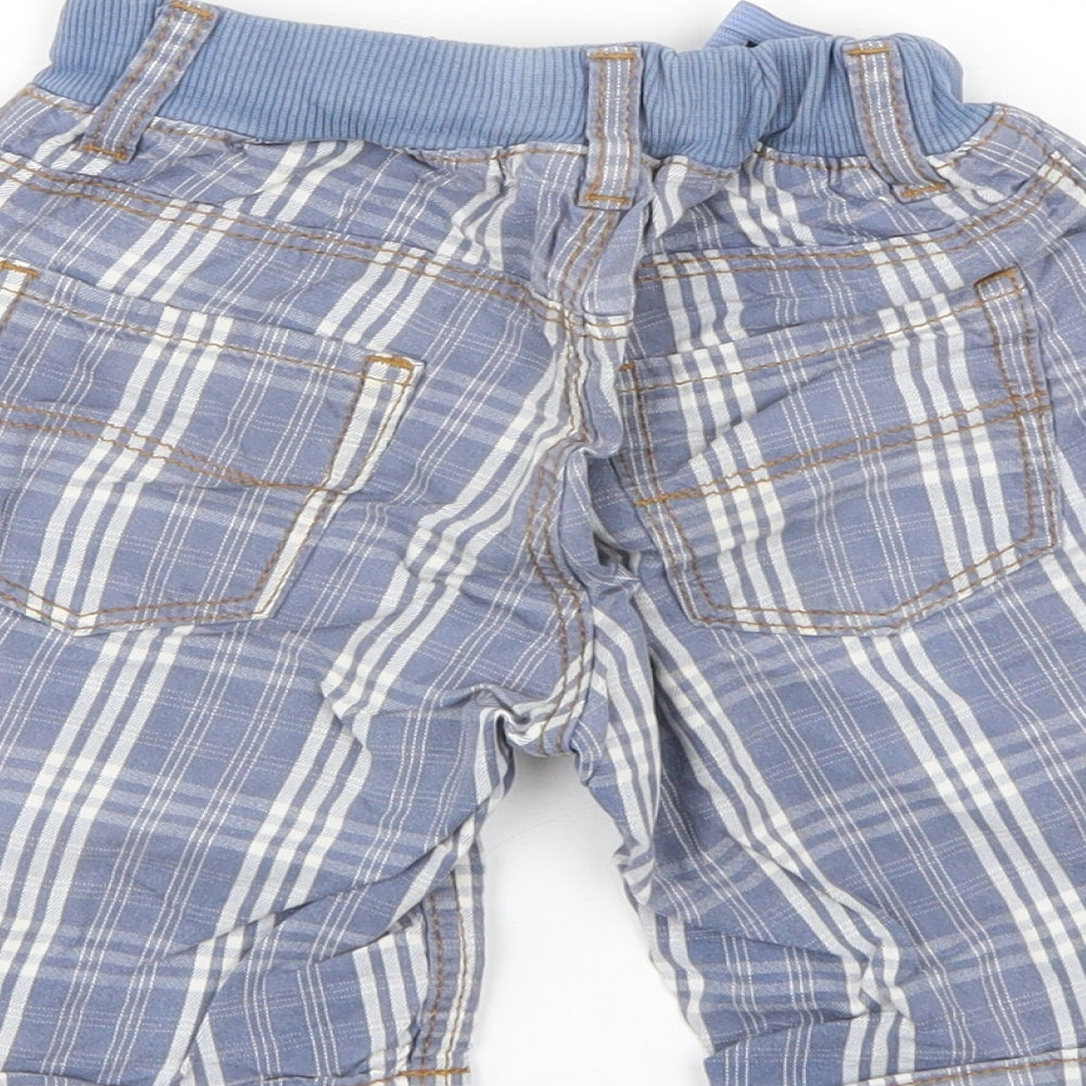 H&M Boys Blue Check  Cropped Trousers Size 12-18 Months  - Shorts