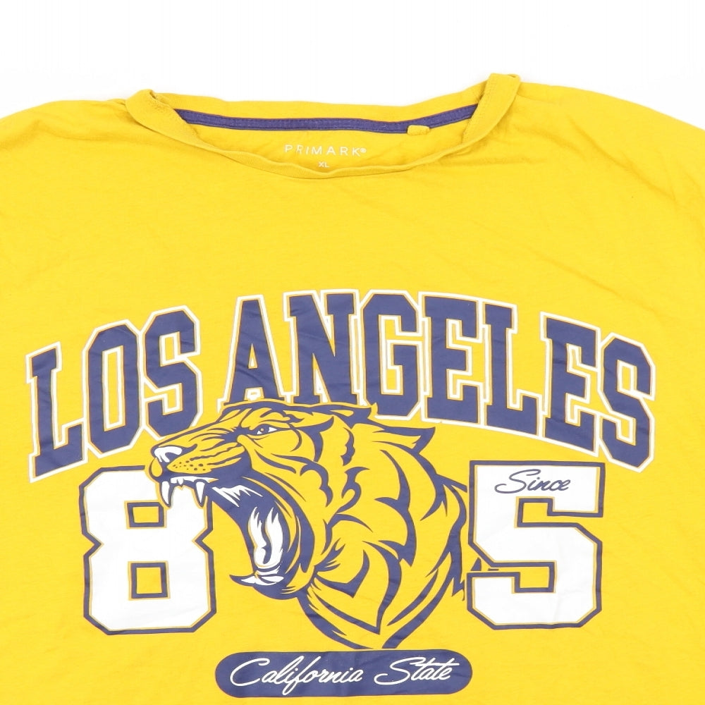 Primark Mens Yellow    T-Shirt Size XL