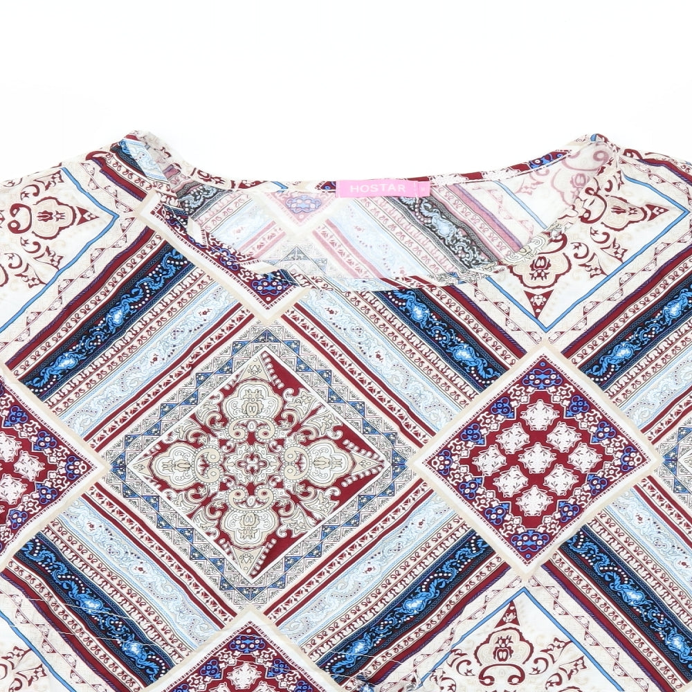 Hostar Womens Multicoloured Paisley  Basic Blouse Size M