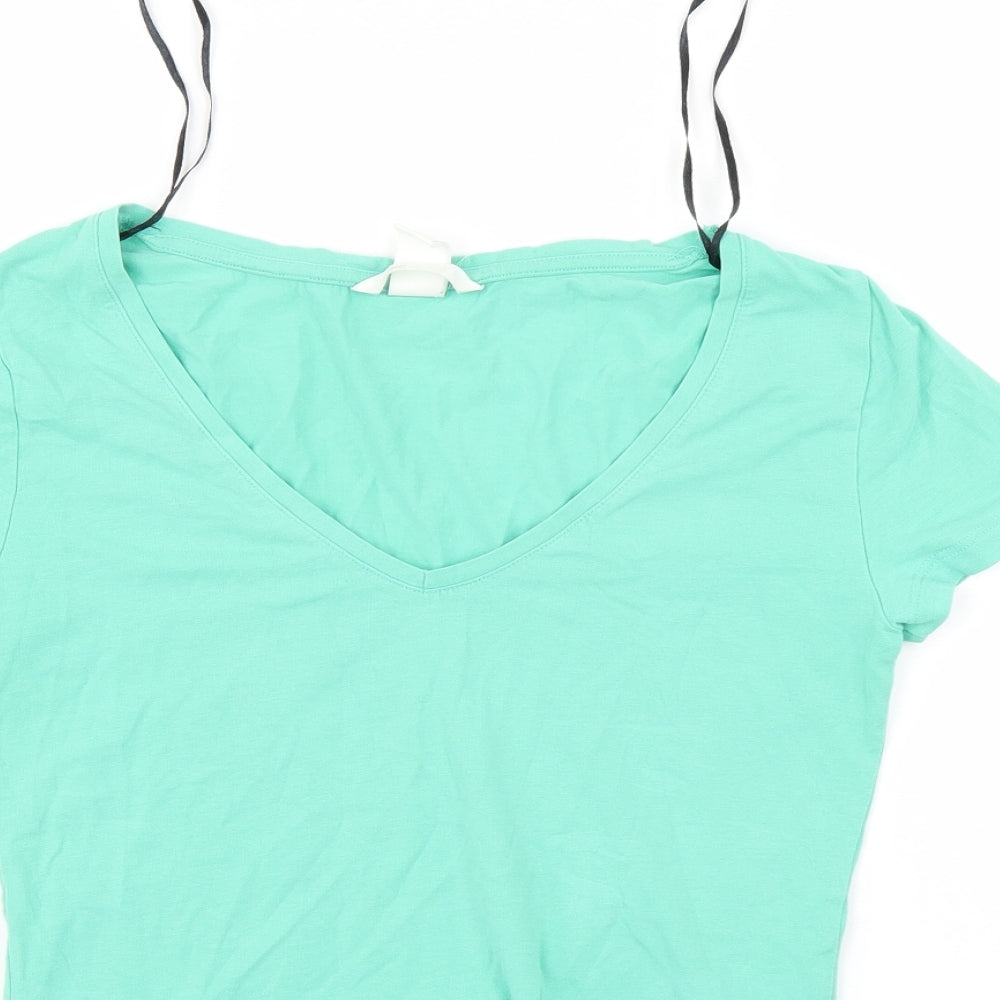 H&M Womens Green   Basic T-Shirt Size S