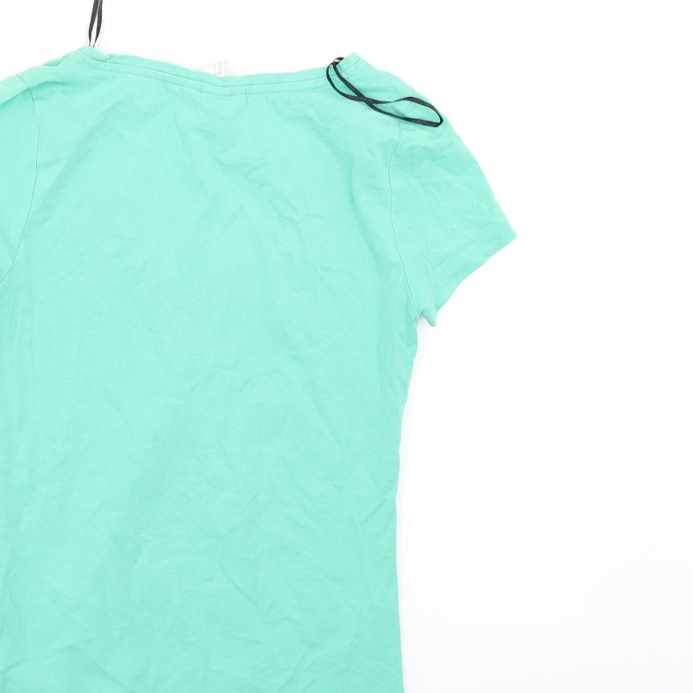 H&M Womens Green   Basic T-Shirt Size S