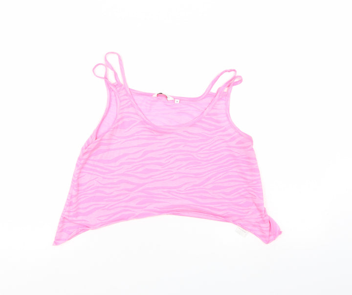 New Look Womens Pink Basic Tank Size 8 - cropped