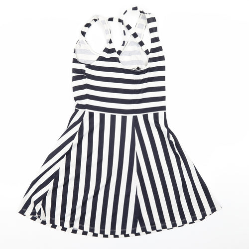 H&M Womens Blue Striped  Mini  Size S