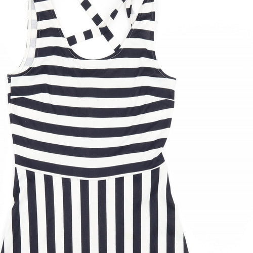 H&M Womens Blue Striped  Mini  Size S