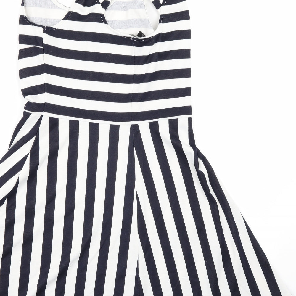 H&M Womens Blue Striped  Mini  Size S