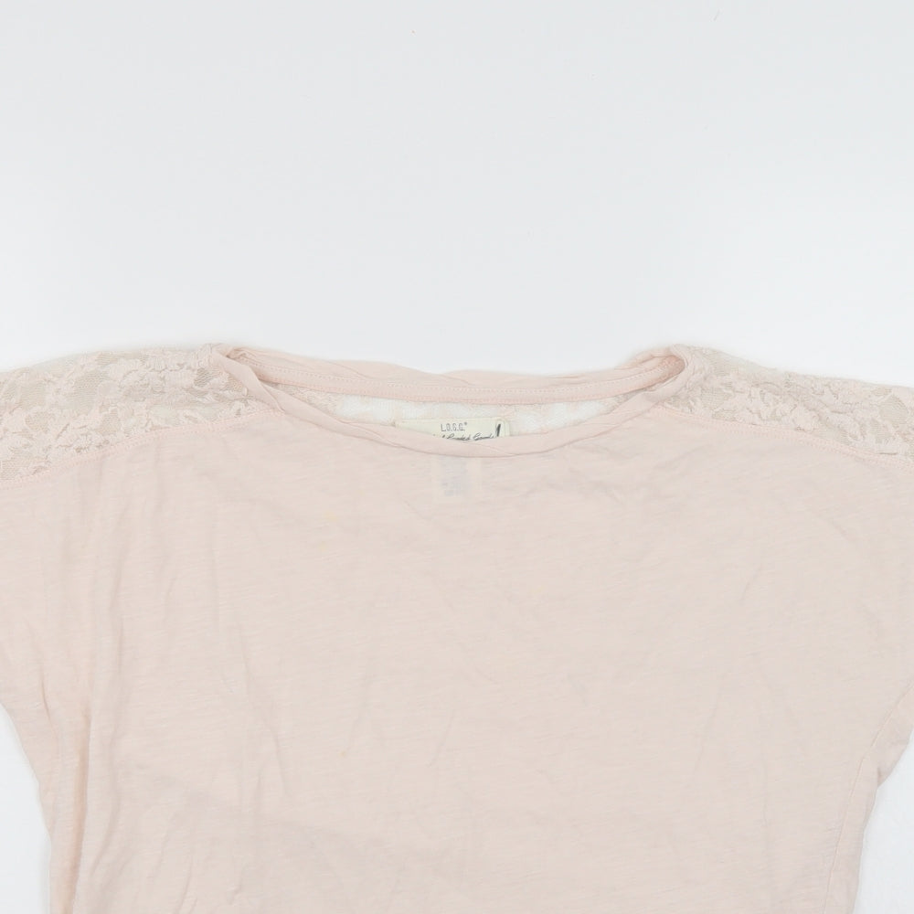 LOGG Girls Ivory   Basic Polo Size 11-12 Years  - Lace trim on top