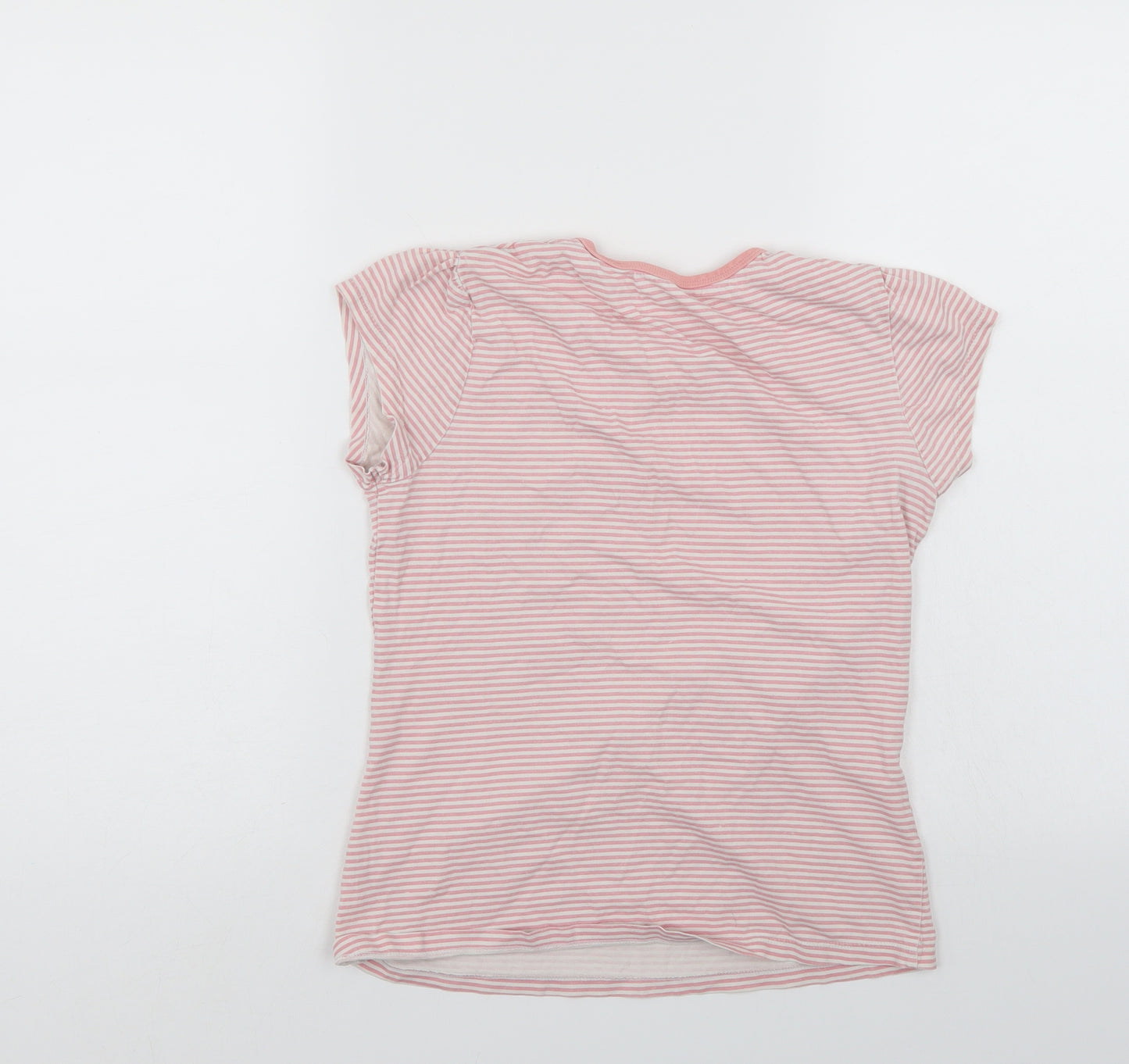 George Girls Pink Striped  Basic T-Shirt Size 11-12 Years