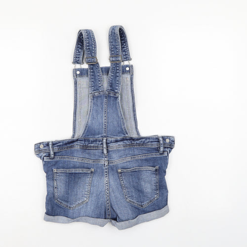 & denim Girls Blue  Denim Dungaree Shorts Shorts Size 12-13 Years