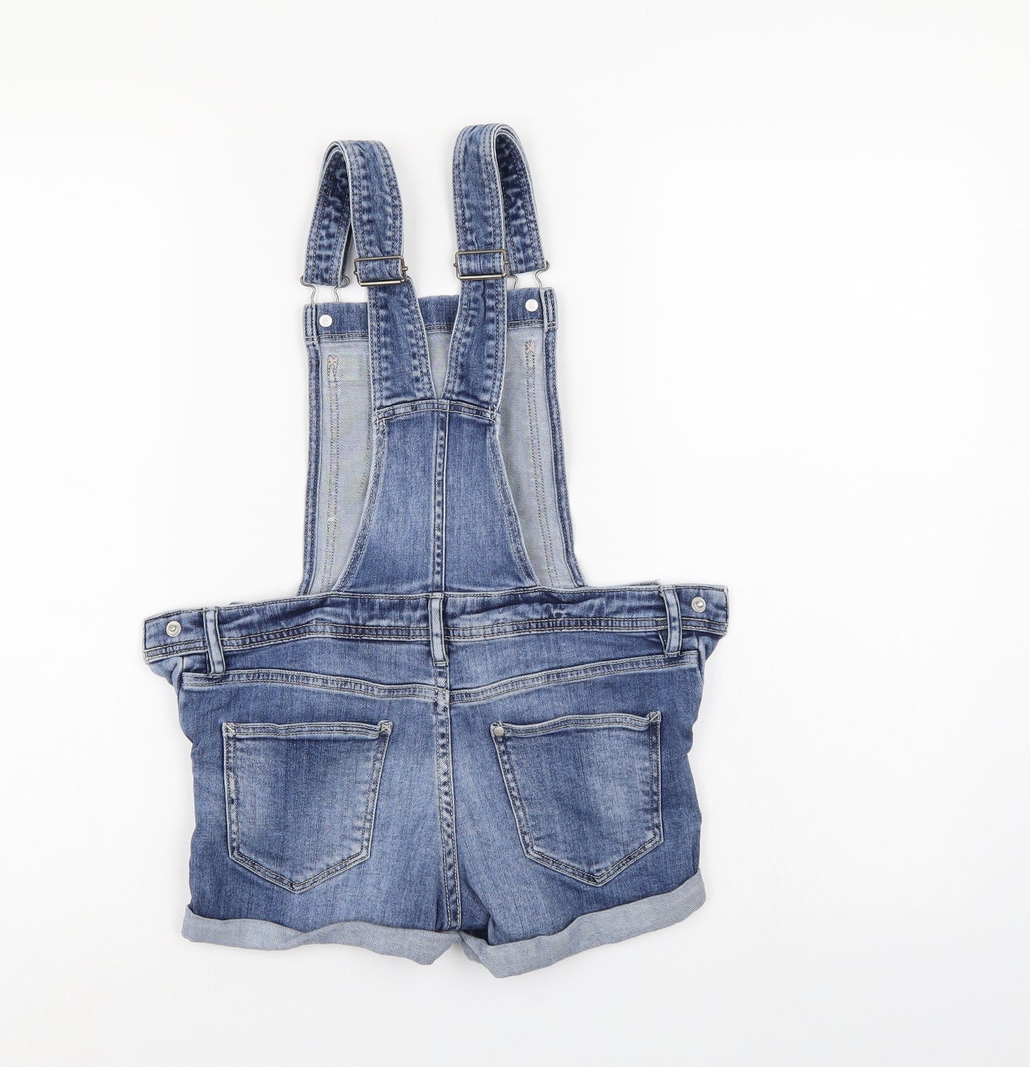 & denim Girls Blue  Denim Dungaree Shorts Shorts Size 12-13 Years