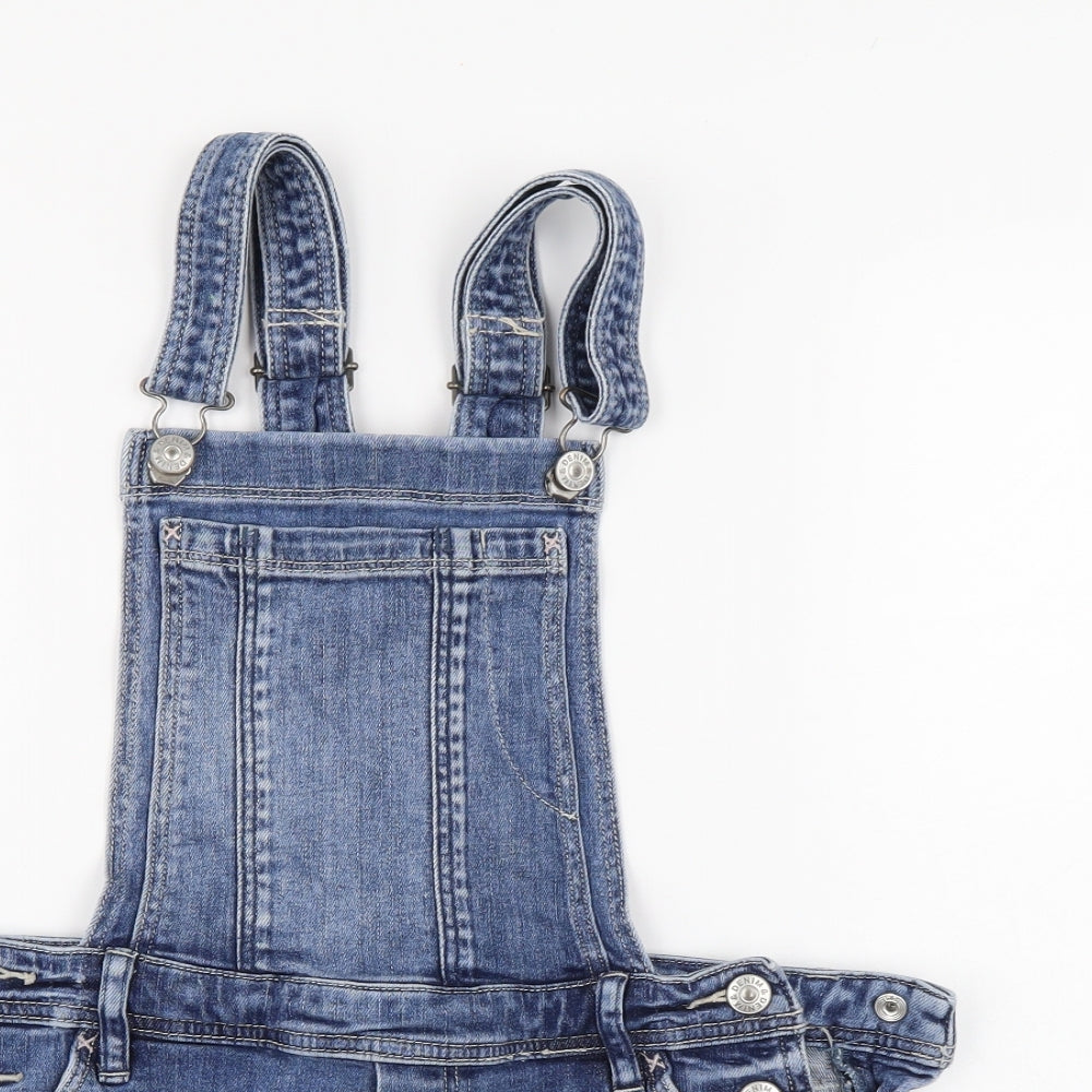 & denim Girls Blue  Denim Dungaree Shorts Shorts Size 12-13 Years
