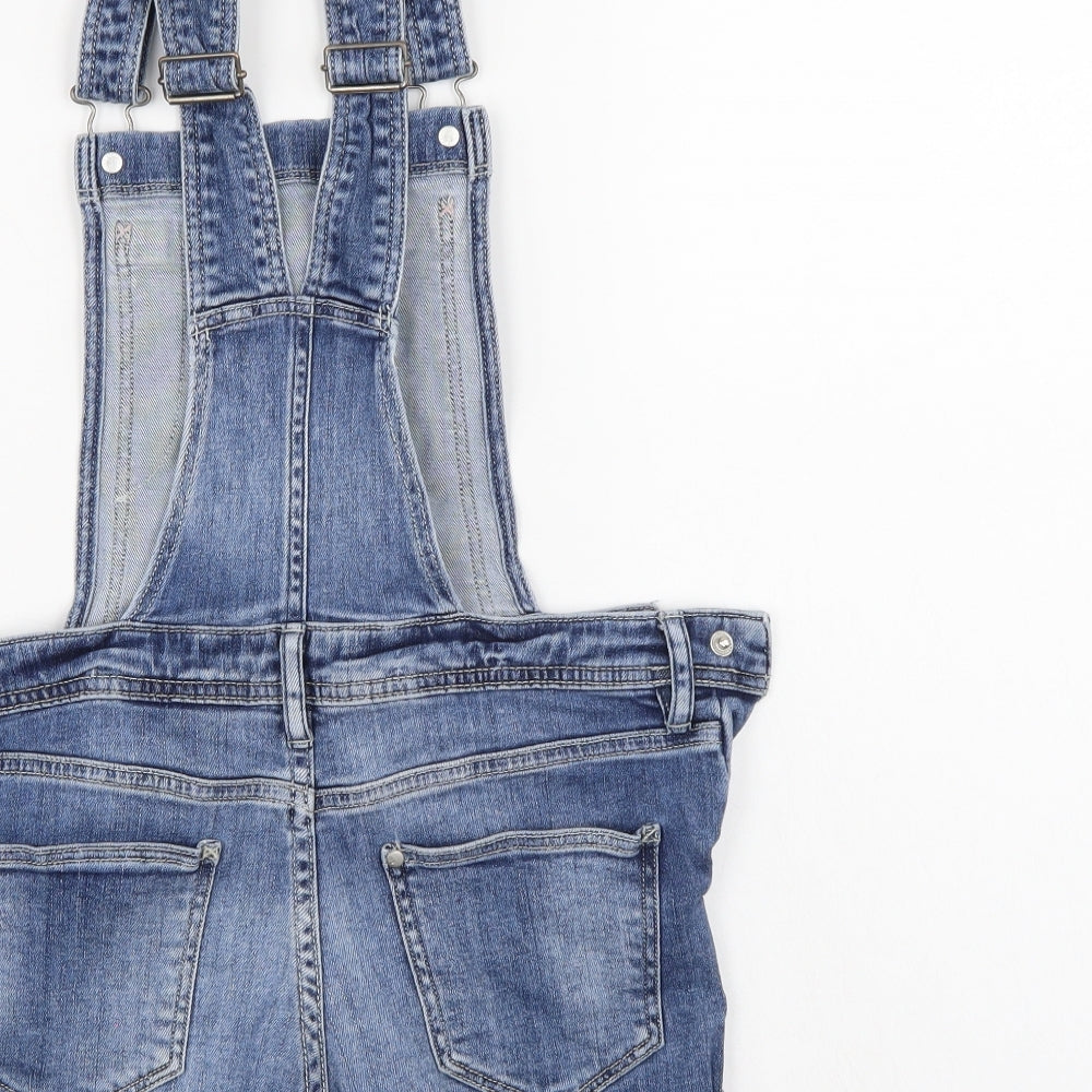 & denim Girls Blue  Denim Dungaree Shorts Shorts Size 12-13 Years