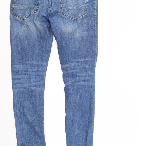 River Island Mens Blue  Denim Straight Jeans Size 28 L34 in