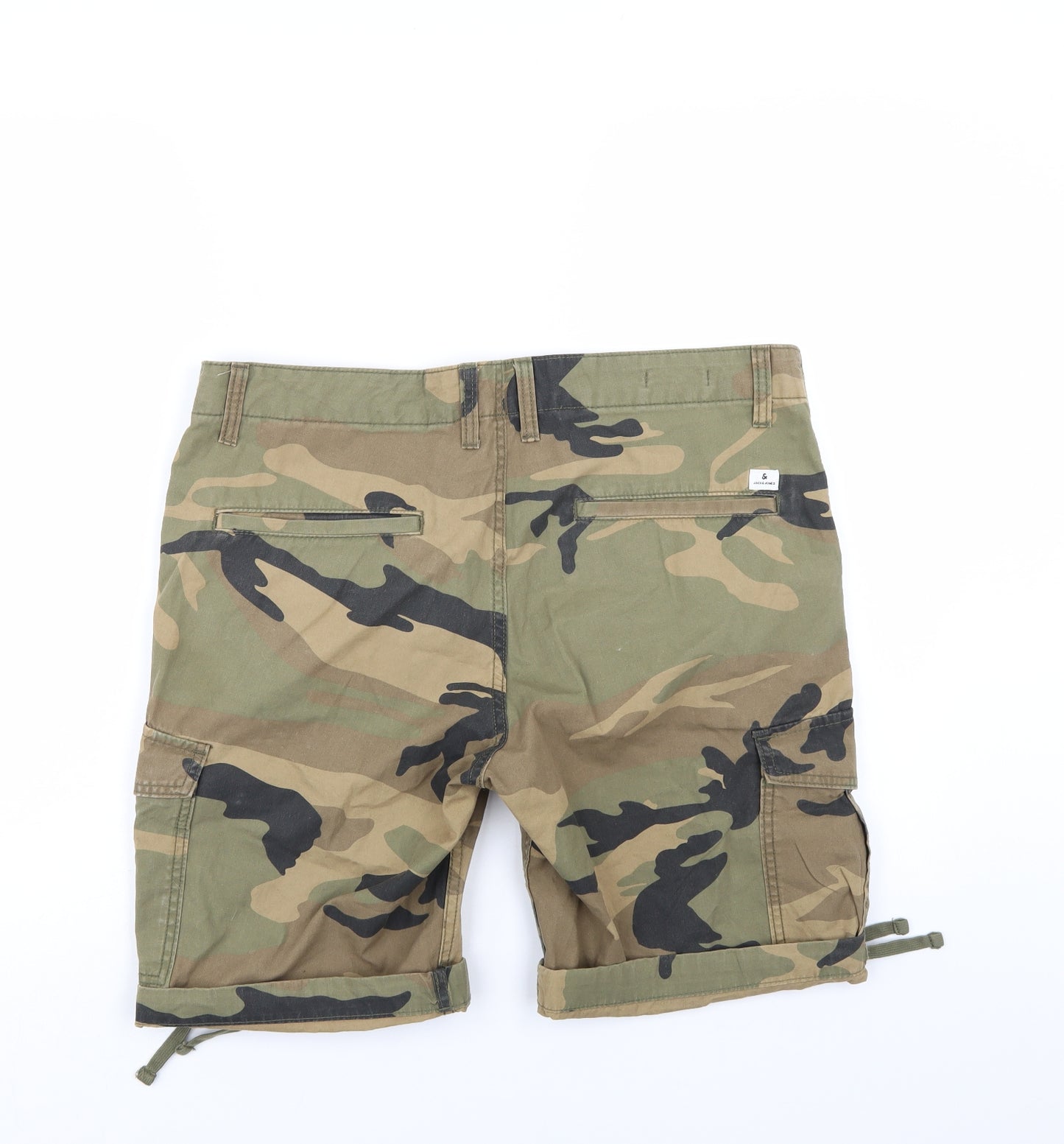 JACK & JONES Mens Green Camouflage  Cargo Shorts Size 36