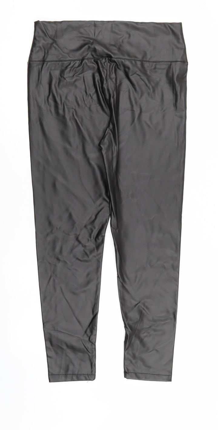 I SAW IT FIRST Womens Brown Trousers Size L L25 in - LEATHER LOOK