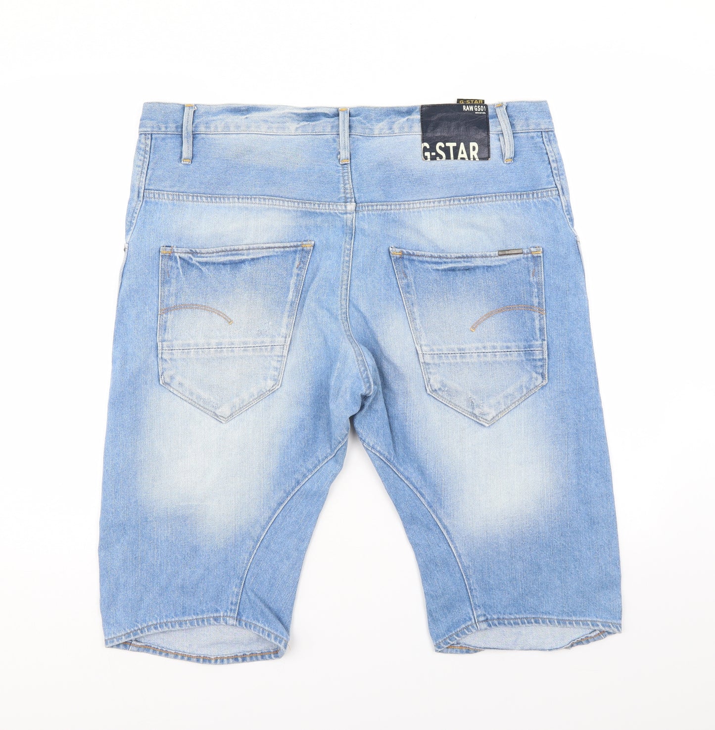 G Star Mens Blue  Denim Bermuda Shorts Size 38