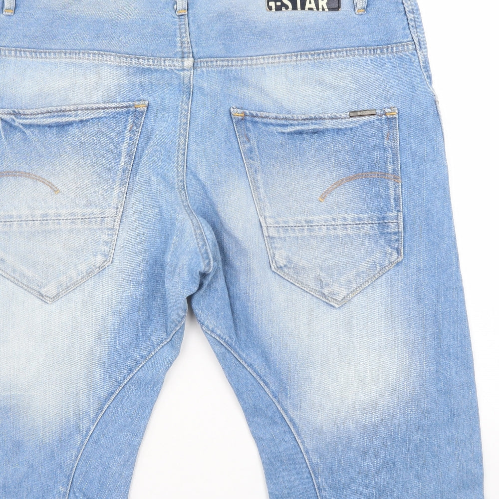 G Star Mens Blue  Denim Bermuda Shorts Size 38