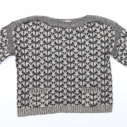 Indego Womens Multicoloured Geometric  Pullover Jumper Size 10