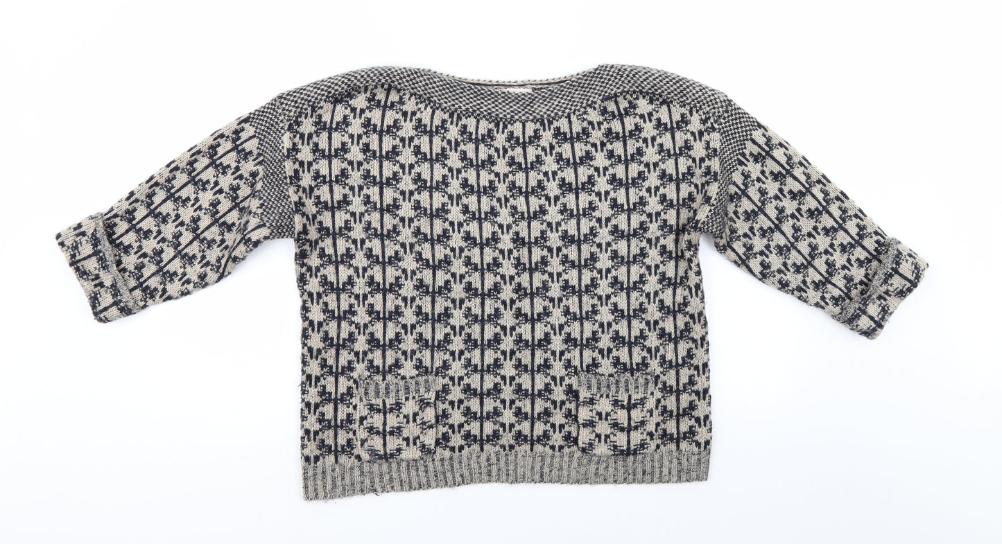 Indego Womens Multicoloured Geometric  Pullover Jumper Size 10