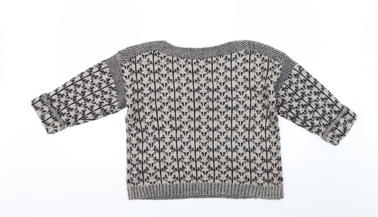 Indego Womens Multicoloured Geometric  Pullover Jumper Size 10