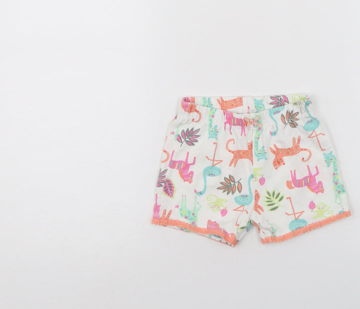 Nutmeg Baby Multicoloured Floral  Cropped Trousers Size 9-12 Months  - shorts