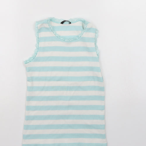 George Girls Blue Striped  Basic Tank Size 11-12 Years