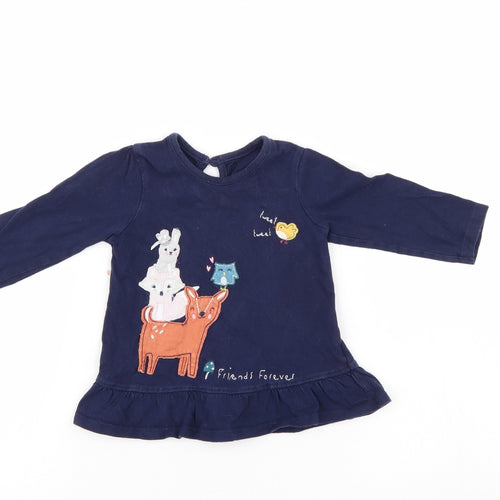 George Girls Blue   Pullover Jumper Size 6-9 Months