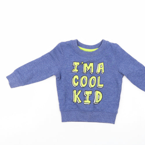 Mini Rebel Boys Blue   Pullover Jumper Size 12-18 Months