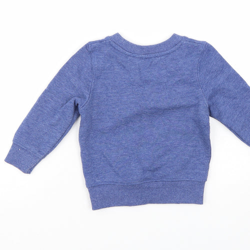 Mini Rebel Boys Blue   Pullover Jumper Size 12-18 Months