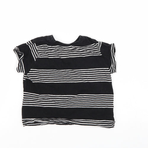 Rebel Boys Black Striped  Basic T-Shirt Size 18-24 Months