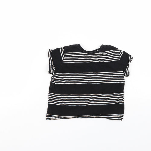 Rebel Boys Black Striped  Basic T-Shirt Size 18-24 Months