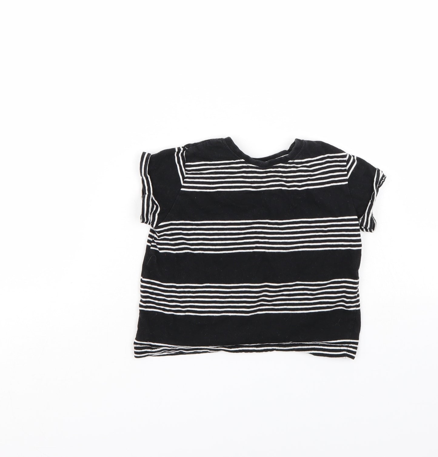 Rebel Boys Black Striped  Basic T-Shirt Size 18-24 Months