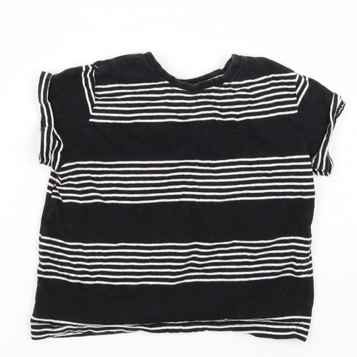 Rebel Boys Black Striped  Basic T-Shirt Size 18-24 Months